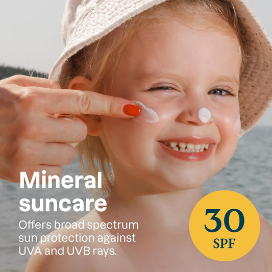 Attitude Mineral Sunscreen For Baby And Kids With Sensitive Skin, Ewg Verified, Broad Spectrum Uva/Uvb, Dermatologically Tested, Plant And Mineral-Based Formula, Vegan, Spf 30, Unscented, 2.6 Oz