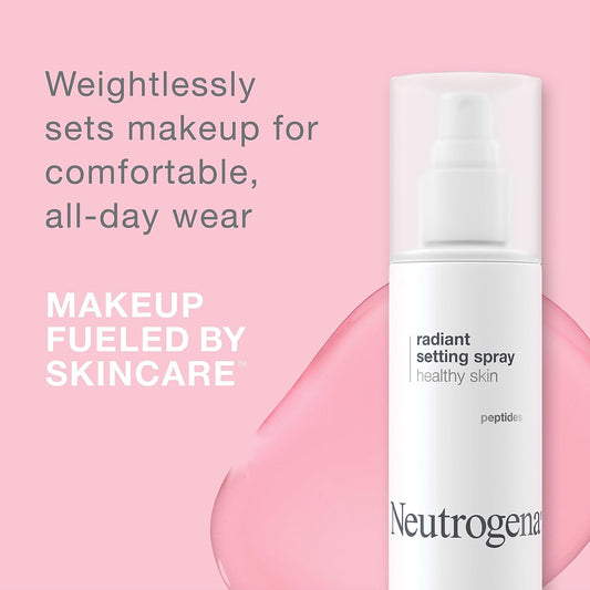 Neutrogena Radiant Makeup Setting Spray, Long-Lasting & Weightless Face Setting Mist For Healthy Looking, Glowing Skin, 3.4 Fl Oz