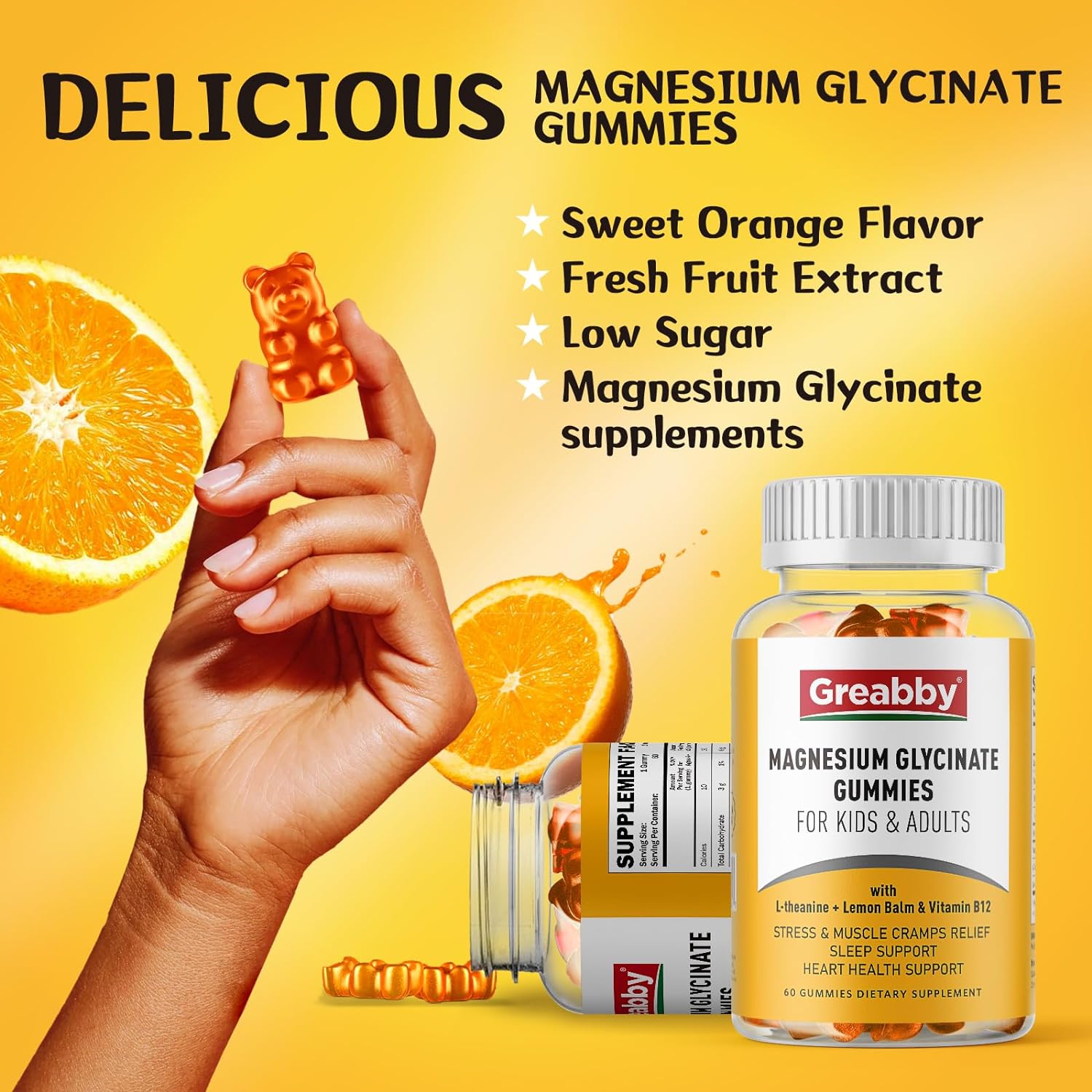 Magnesium Glycinate Gummies for Kids & Adults - Magnesium Glycinate 300mg Chewable Supplement - Promotes Sleep, Muscle, Relaxation (60Count) : Health & Household