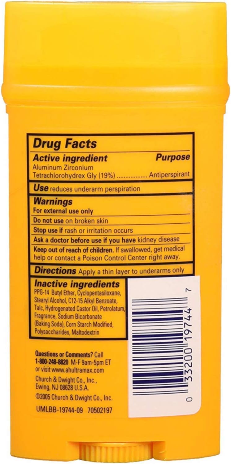 Arm & Hammer Arm And Hammer Ultramax Antiperspirant Deodorant, Invisible Solid, Active Sport - 2.8 Oz (Pack Of 4)