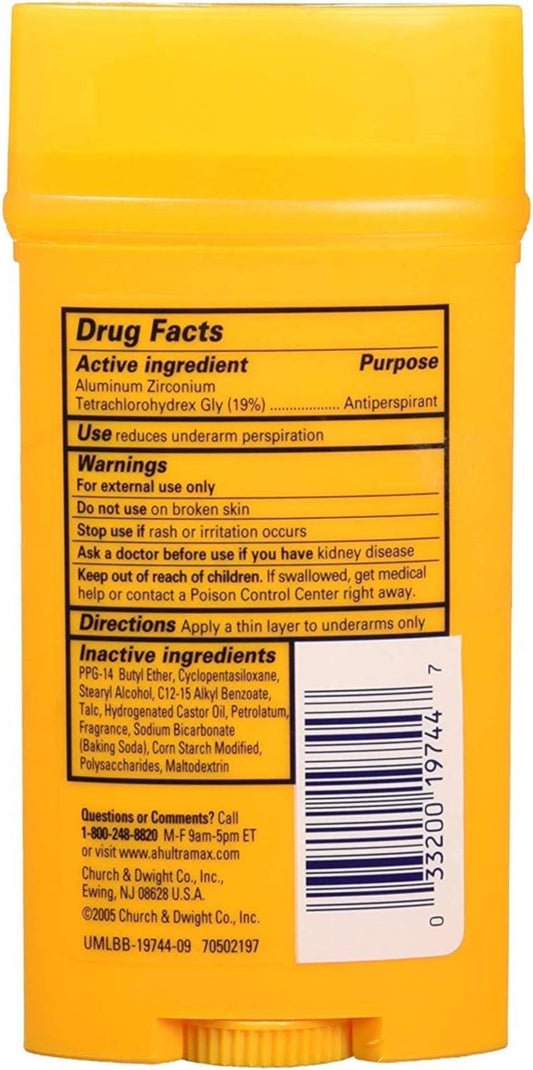 Arm & Hammer Arm And Hammer Ultramax Antiperspirant Deodorant, Invisible Solid, Active Sport - 2.8 Oz (Pack Of 4)