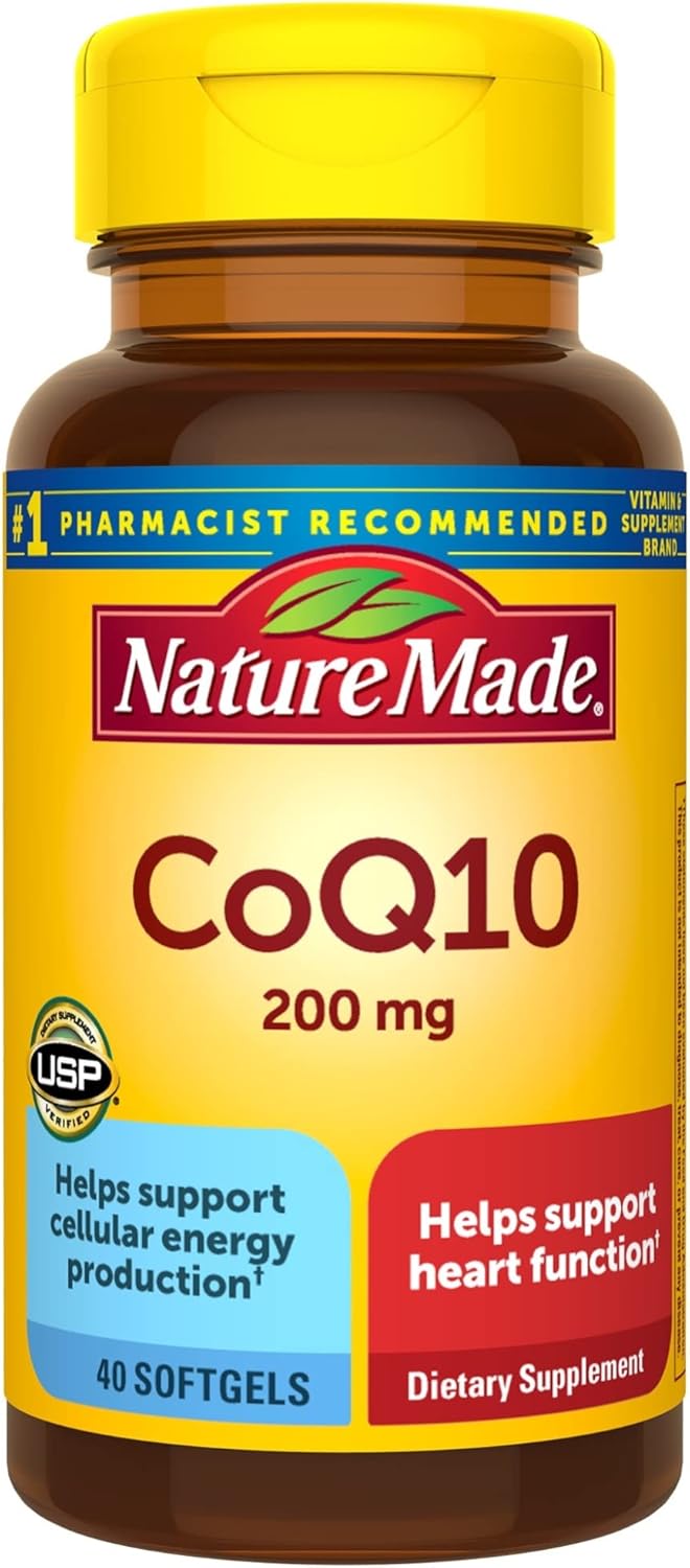 Nature Made Coq10 200Mg, Dietary Supplement For Heart Health Support, 40 Softgels, 40 Day Supply
