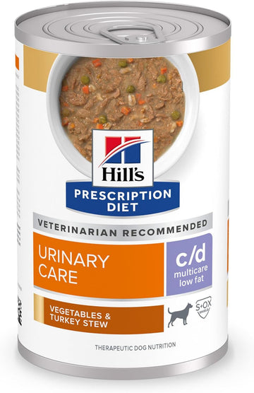 Hill'S Prescription Diet C/D Multicare Low Fat Vegetables & Turkey Stew, 12.5Oz, 12-Pack Wet Food