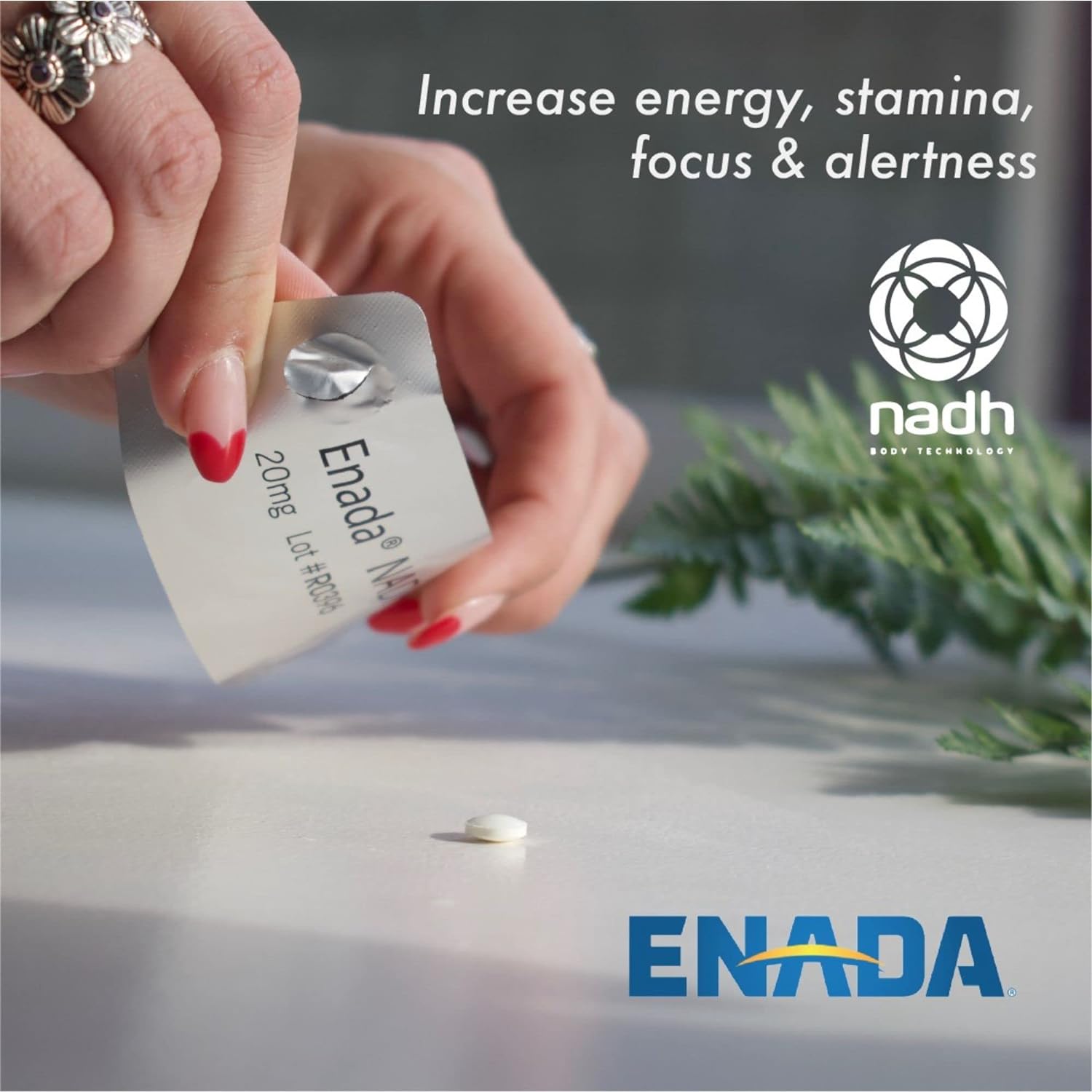 ENADA 20 x NADH Supplement | Boost Energy, Mental Focus, Stamina | Support Fatigue, Cell Regenerator | 20mg NADH 30 Lozenges (1 per serving) | Natural Energy Supplements for Women and Men : Health & Household
