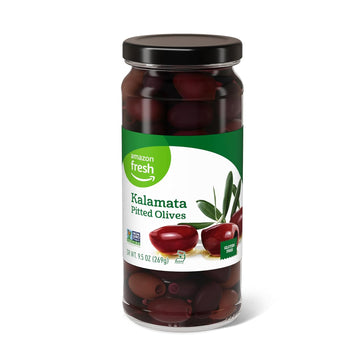 Amazon Fresh, Kalamata Pitted Olives, 9.5 Oz (Previously Happy Belly, Packaging May Vary)