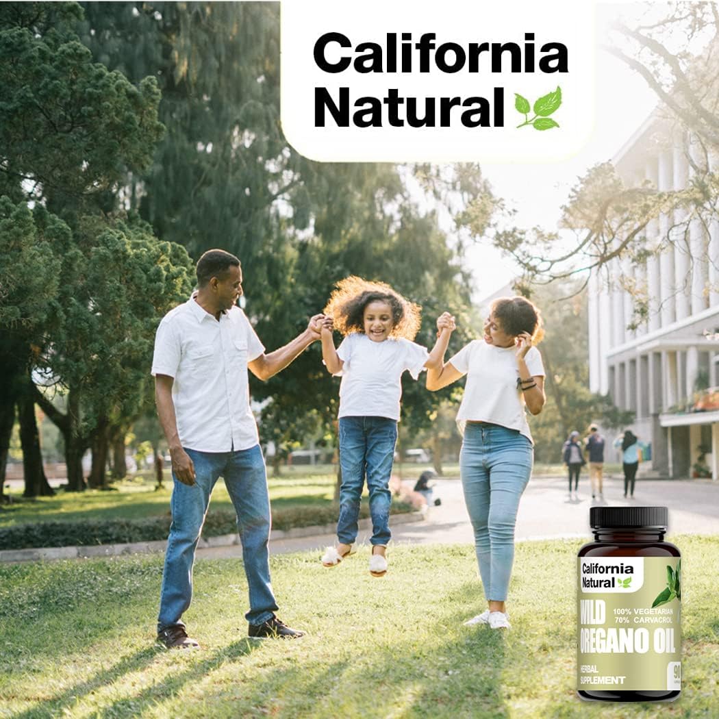 Wild Oregano Oil Vegetarian Soft Capsules - California Natural - Immune System & Digestive Support - Promote Gut Health & Healthy Digestion - 100% Vegetarian - 70% Carvacrol - Herbal 90 count : Health & Household