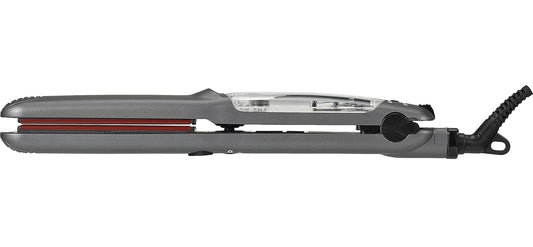 Vapor Flat Iron - Vapor Mist Thermolon Ceramic Plates - Argan Infusion Steamliner - Professional Hair Straightener - With Argan Refill Bundle - 1.25’’ (Black)