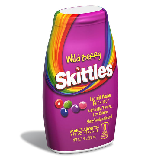 Skittles Singles To Go Liquid Water Enhancer, 1.62 Fl. Oz (1-Pack), Low Calorie, Zero Sugar Drink Enhancer (1, Wild Berry)