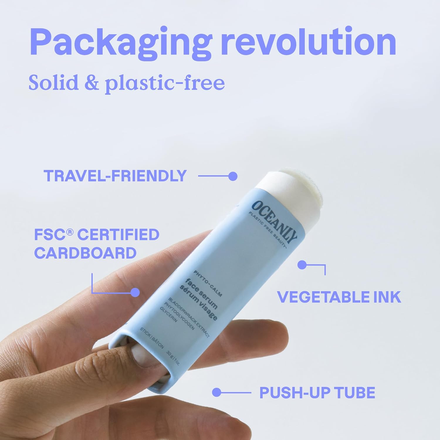 Attitude Oceanly Face Serum Stick, Ewg Verified, Plastic-Free, Plant And Mineral-Based Ingredients, Vegan And Cruelty-Free Beauty Products, Phyto Calm, Unscented, 1 Ounce : Everything Else