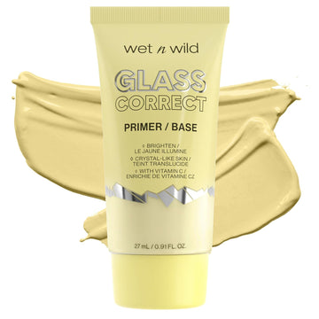 Wet N Wild Prime Focus Glass Skin Correct Primer, Bright Crystal Finish, Yellow