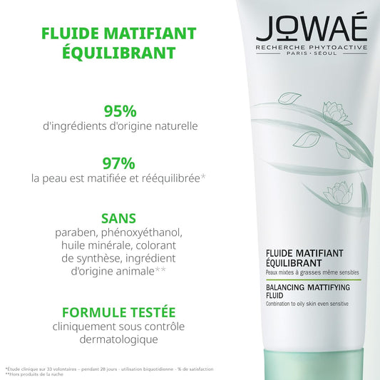Jowaé Balancing Mattifying Fluid Tube, 1.35 Fl Oz, 40 Ml