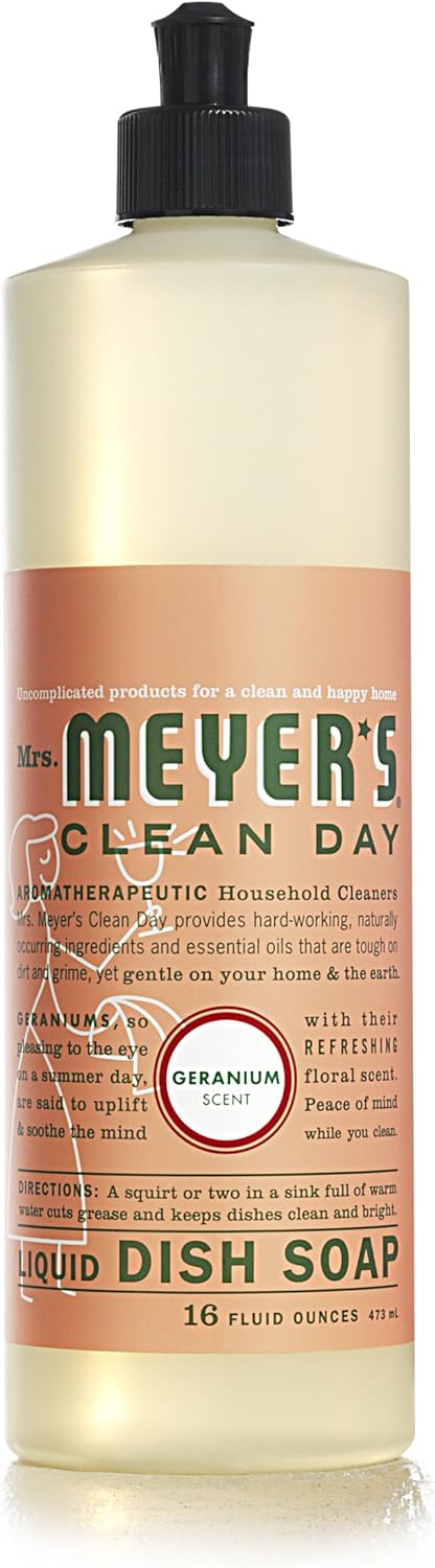 MRS. MEYER'S CLEAN DAY MRS MEYER’S CLEANDAY Liquid Dish Soap, Geranium, 16 Fluid Ounce