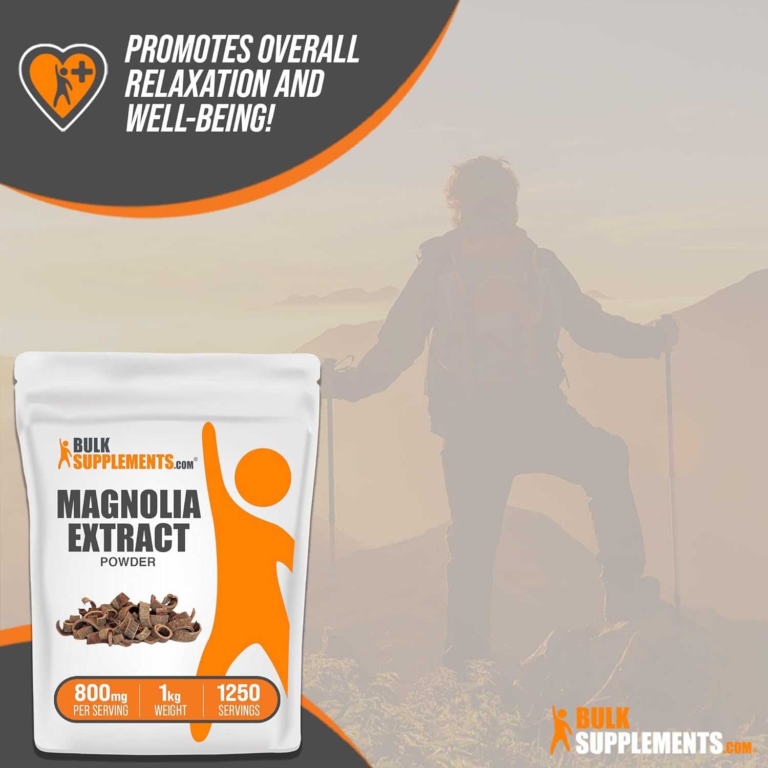 BULKSUPPLEMENTS.COM Magnolia Bark Extract Powder - Magnolia Officinalis, Magnolia Bark Supplement, Magnolia Extract - Gluten Free, 800mg per Serving, 1kg (2.2 lbs) (Pack of 1) : Health & Household