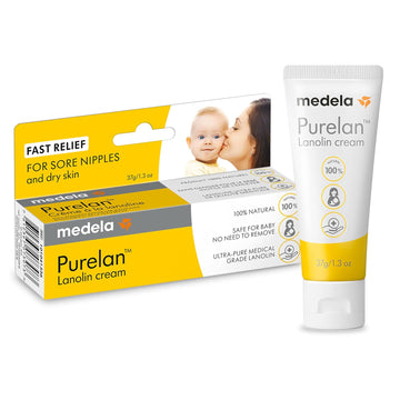 Medela Purelan Lanolin Nipple Cream, Fast Relief For Sore Nipples & Dry Skin During Breastfeeding, Safe For Breastfeeding Baby, Natural, Hypoallergenic, Fragrance-Free, 37G