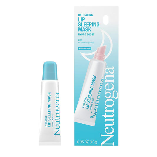 Neutrogena Hydro Boost Hydrating Lip Sleeping Mask with Hyaluronic Acid, Clear Overnight and Daily Moisturizing Treatment for Very Dry Lips, Fragrance Free Squeeze Tube Lip Balm, 0.35 oz