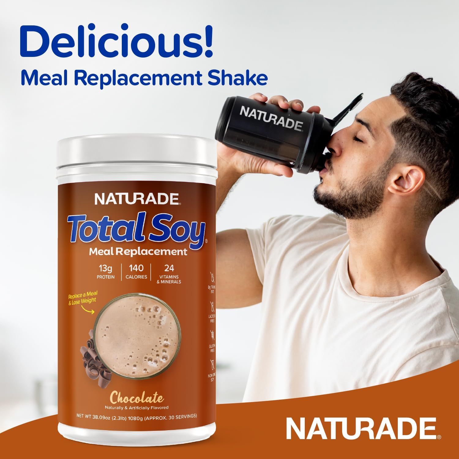 Naturade Pure Soy Meal Replacement, Whole Chocolate, 17.8 Ounces : Health & Household