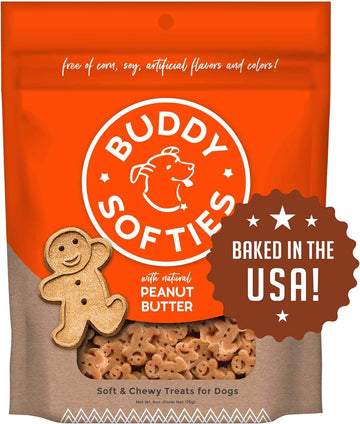 Buddy Biscuits, Soft & Chewy Treats for Small & Large Dog, Made in USA Peanut Butter Flavor - 6 oz, 4 Pack