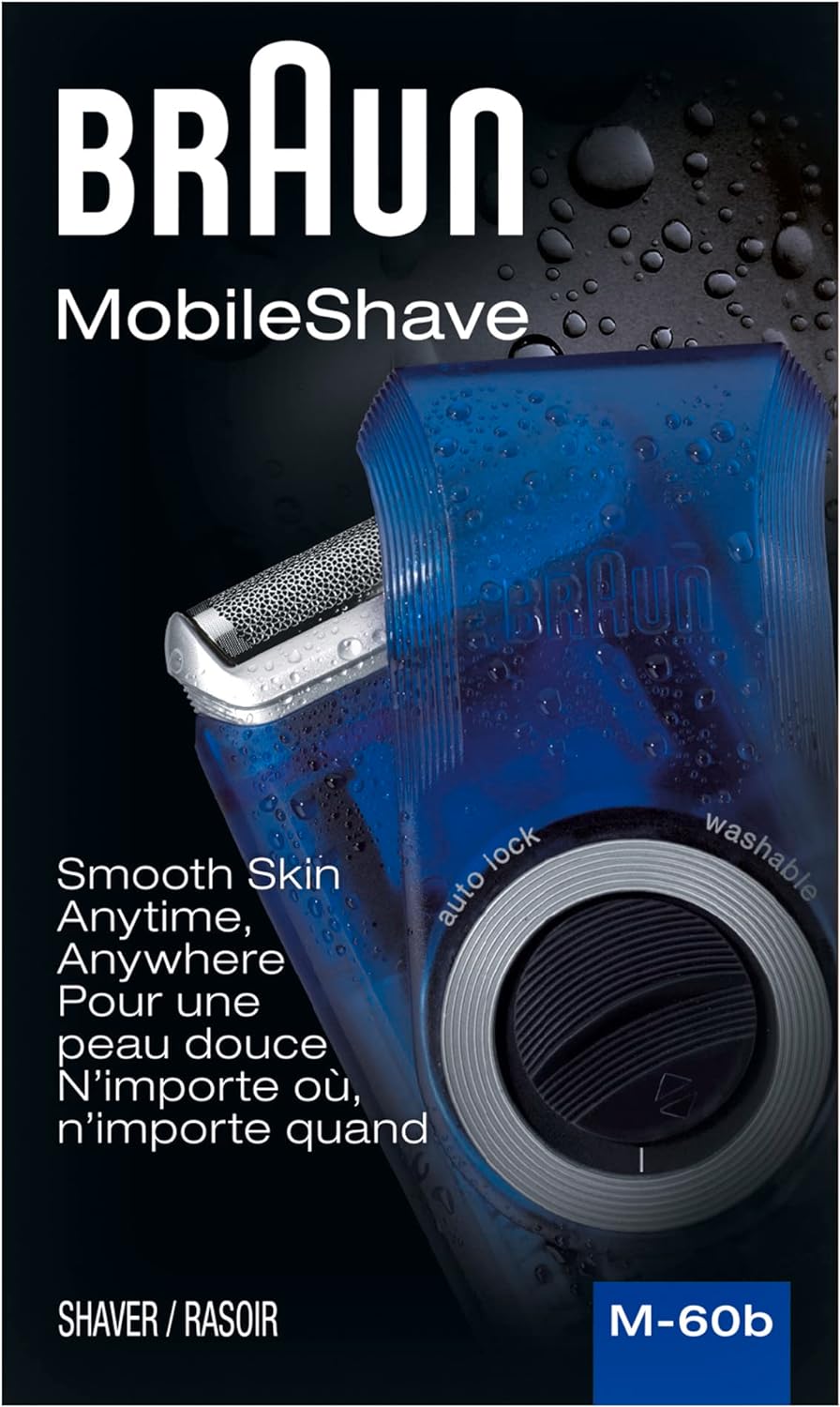 Braun Electric Razor For Men, M60B Mobile Electric Foil Shaver, Washable