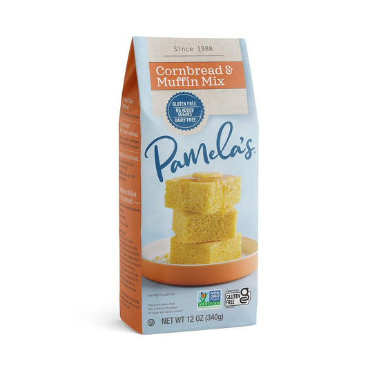 Pamela's Gluten Free Cornbread & Muffin Mix, Organic Corn, 12 Ounce Bag (Pack of 6)