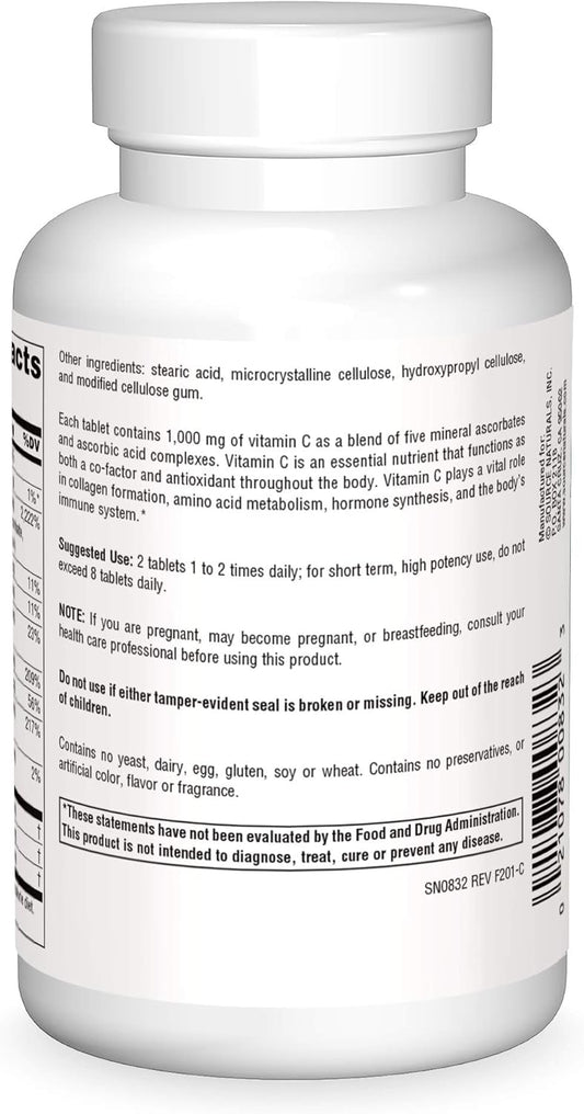 Source Naturals Ultimate Ascorbate C - Vitamin C - 2000 Mg Supports Immune System - 100 Tablets