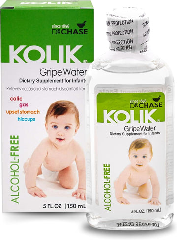 Dr. Chase Kolik Gripe Water Alcohol-Free - Baby’s Colic Relief - Gripe Water for Babies - Baby Gas Relief for Stomach Discomfort & Hiccups - Newborn Essentials - (5 Fl Oz (Pack of 1)