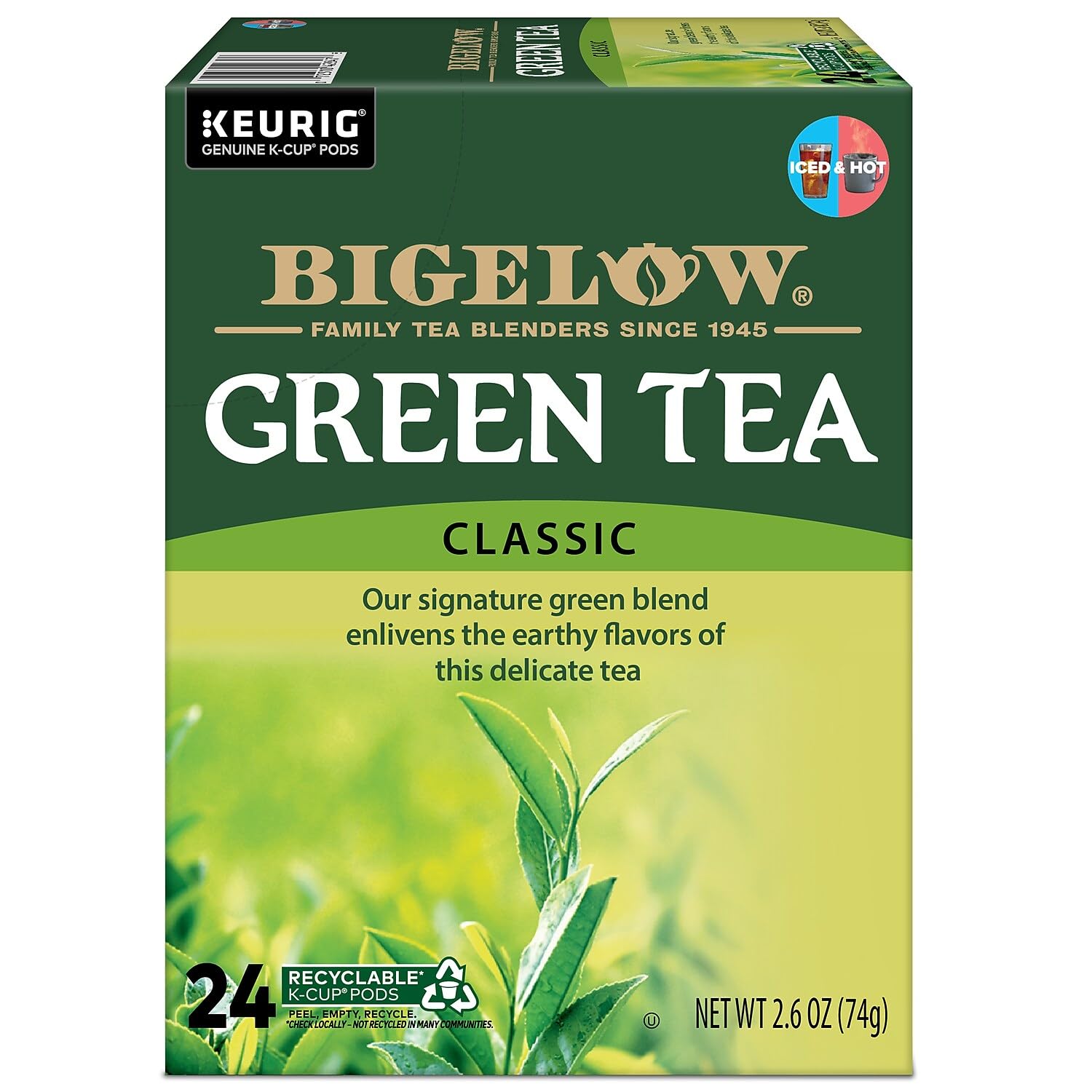 Bigelow Green Tea Keurig Single-Serve K-Cup Pods, 24 Count