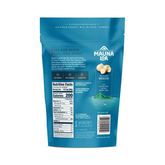 Mauna Loa Premium Hawaiian Roasted Macadamia Nuts, Unsalted, Mulicolor, 4 Oz