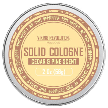 Viking Revolution Cedar And Pine Mens Solid Cologne Men 2 Oz - Men Solid Perfume With Cedar And Pine Cologne For Men - Balm Cologne For Mens Cologne Balm Travel Cologne Wax (1 Pack, Cedar And Pine)