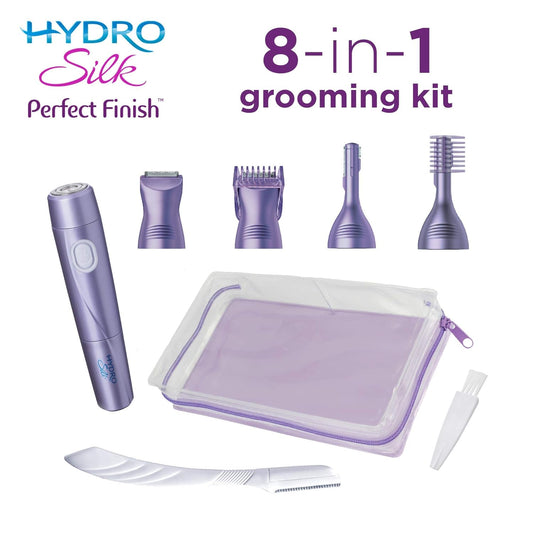 Schick Hydro Silk Perfect Finish Trimmer, 8-In-1 Grooming Kit For Women