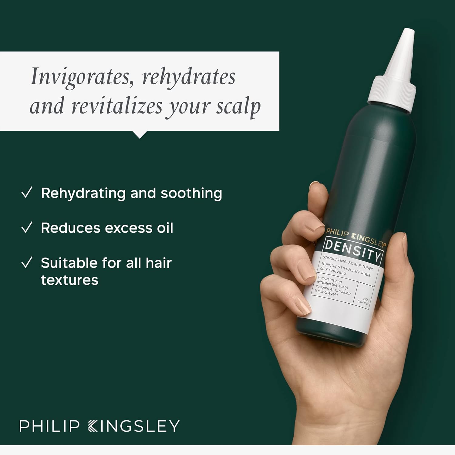 Philip Kingsley | Density Stimulating Scalp Toner | Toner For Thinning Hair And Hair Loss | Scalp Care Products, Helps Stimulate And Refresh Hair | Promotes Healthy Hair Growth| 150Ml