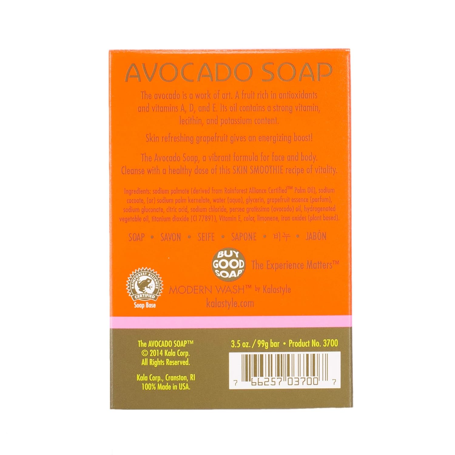 Kalastyle Modern Wash Avocado Soap Face And Body Soap 3.5 Oz