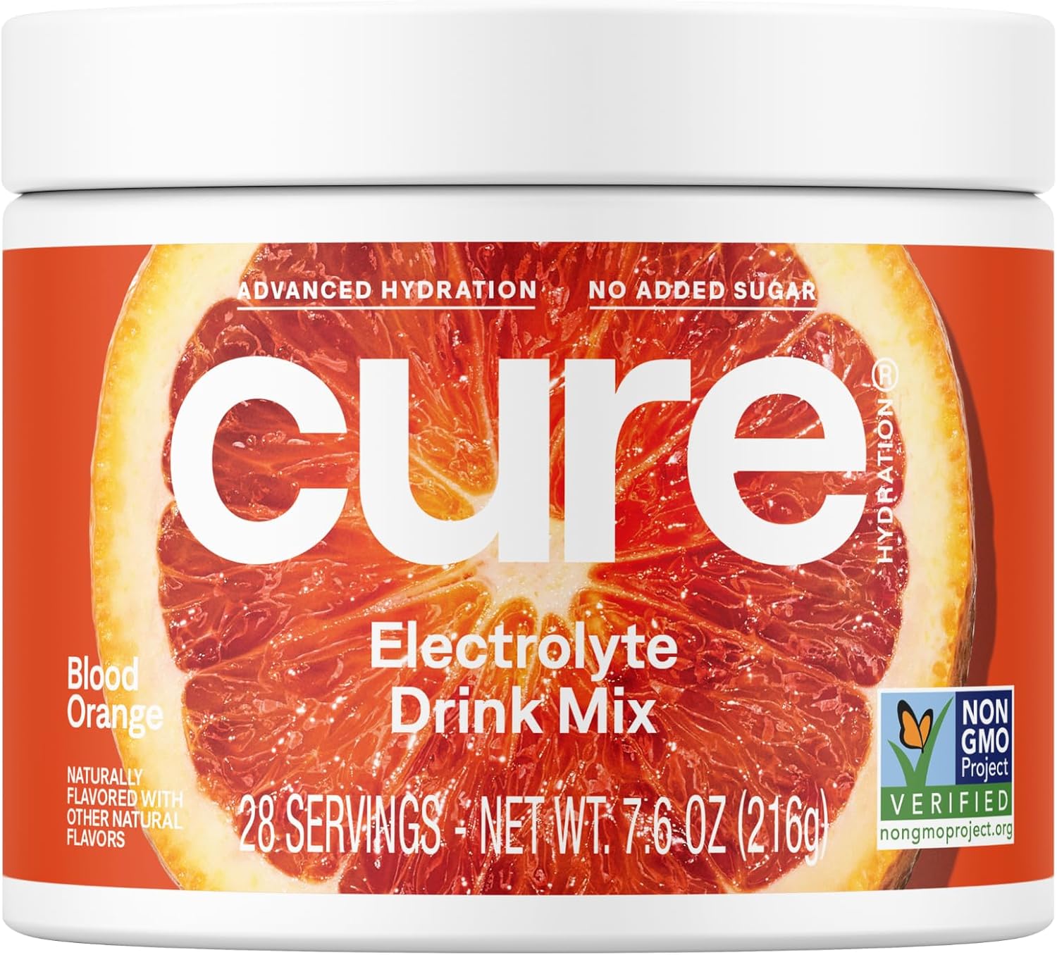 Cure Hydration | Plant-Based Electrolyte Drink Mix | No Added Sugar | Fsa & Hsa | Dehydration Relief Powder Made With Coconut Water | Non-Gmo | Vegan | 28 Servings Jar - Berry Pomegranate