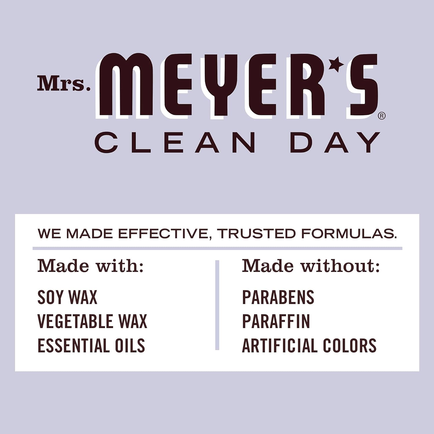 MRS. MEYER'S CLEAN DAY Soy Tin Candle, 12 Hour Burn Time, Made with Soy Wax and Essential Oils, Lavender, 2.9 Oz : Home & Kitchen