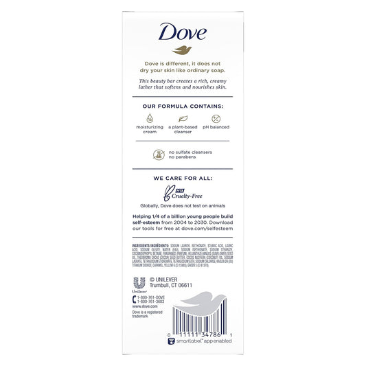 Dove Beauty Bar For Softer Skin Coconut Milk More Moisturizing Than Bar Soap 3.75 Oz 6 Bars (Packaging May Vary)