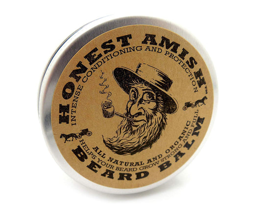 Honest Amish Beard Balm Leave-In Conditioner - Made With Only Natural And Organic Ingredients - 2 Ounce Tin