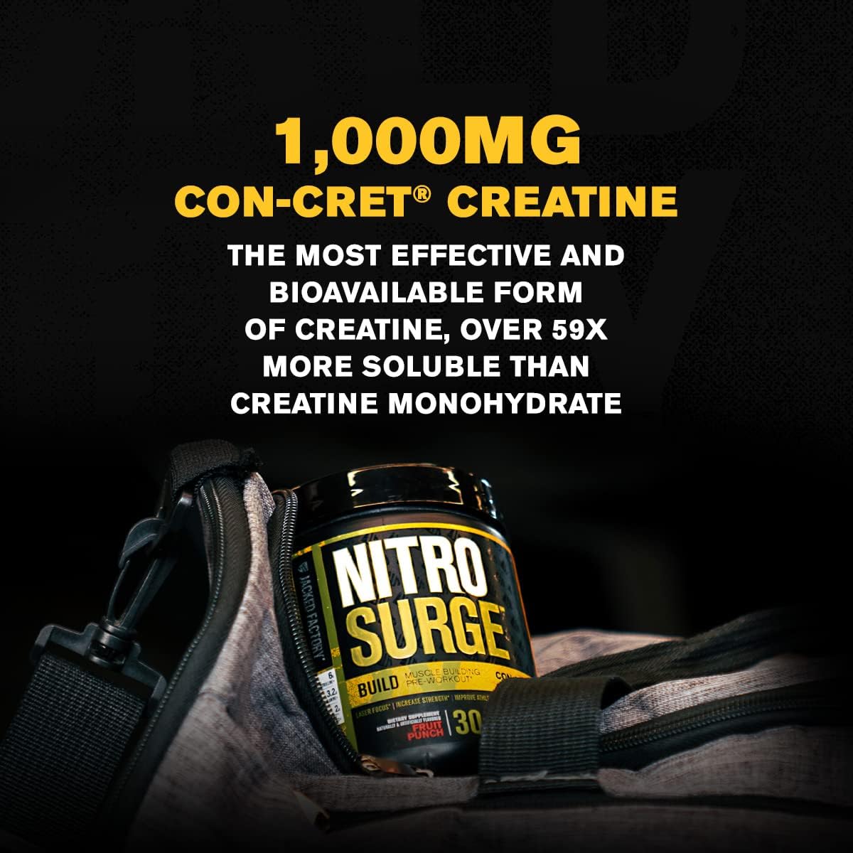 Nitrosurge Build Pre Workout with Creatine for Muscle Building - Con C