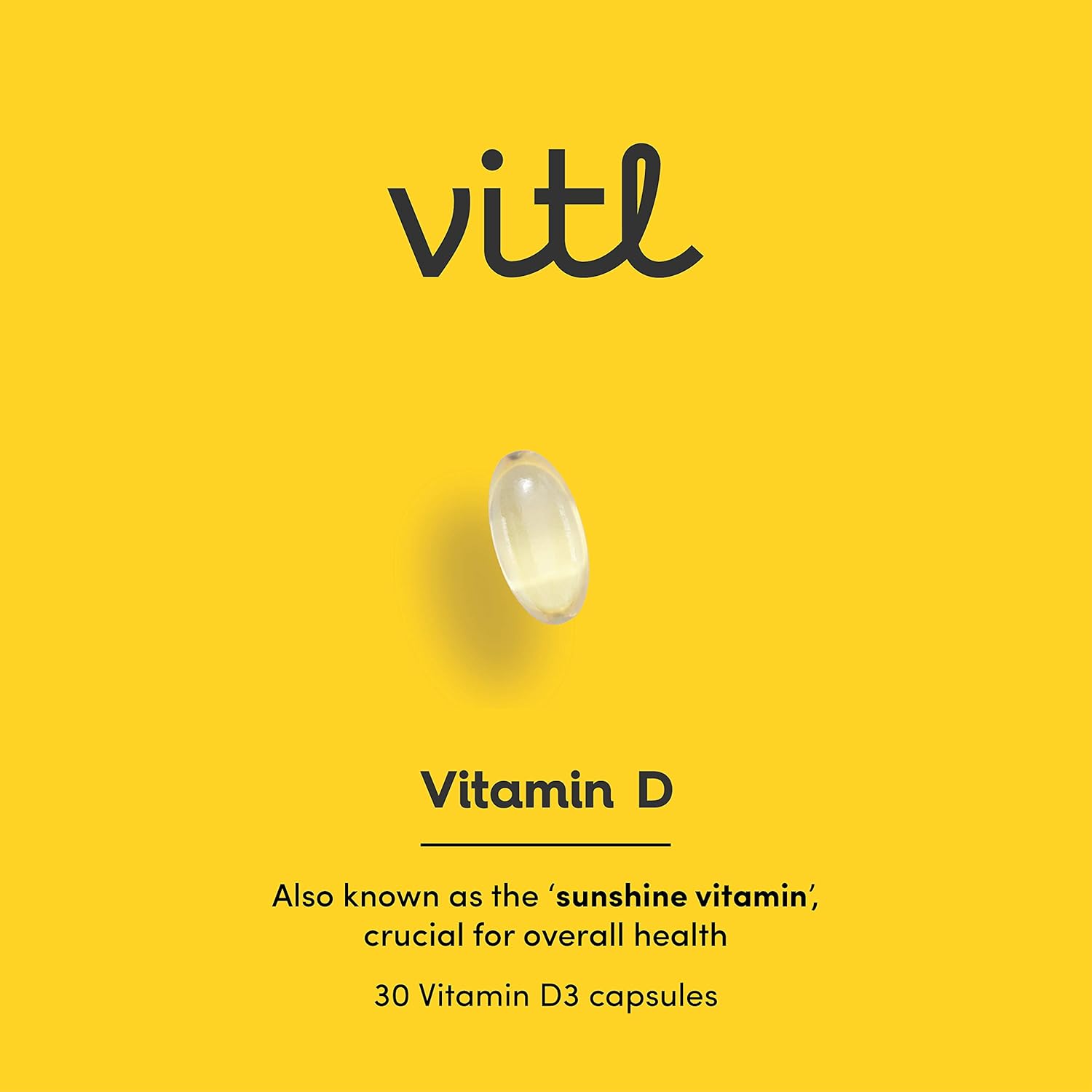 Vitl Vitamin D3, 30 Vegan Capsules - High Strength 1000 IU Softgels - Supports The Immune System, Bones & Joints, Teeth, Muscles & Heart - Easy to Swallow - Pocket-Sized Tin : Amazon.co.uk: Health & Personal Care