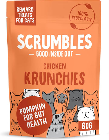 Scrumbles Chicken Krunchies, Pillow Cat Treats, 60g