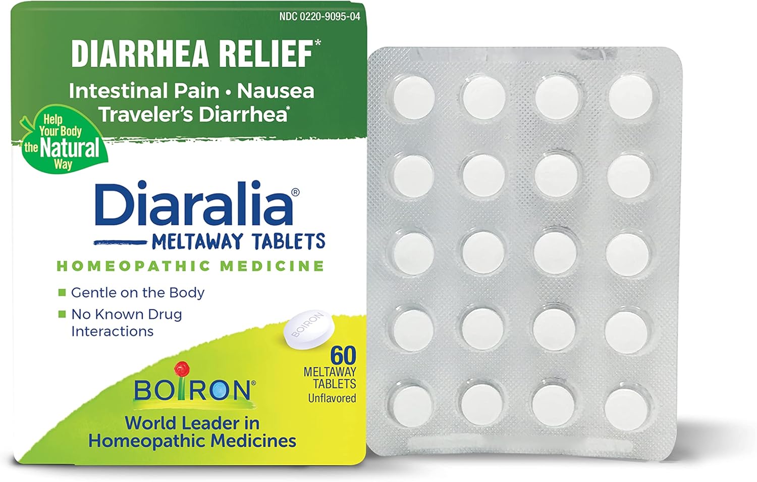 Boiron Diaralia Tablets For Diarrhea Relief, Gas, Bloating, Intestinal Pain, And Travler'S Diarrhea - 60 Count