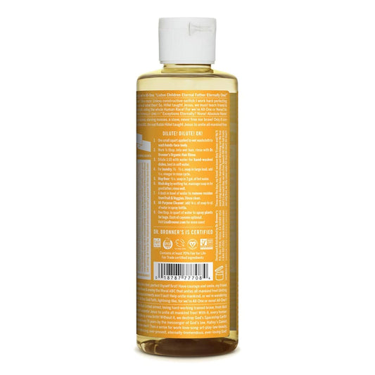 Dr. Bronner'S - Pure-Castile Liquid Soap (Citrus, 8 Ounce) - Made With Organic Oils, 18-In-1 Uses: Face, Body, Hair, Laundry, Pets And Dishes, Concentrated, Vegan, Non-Gmo