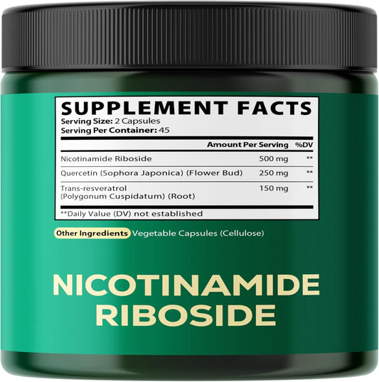 Satoomi Nad+ Supplement With Liposomal Nicotinamide Riboside 900 Mg Nr, Resveratrol, Quercetin - 90 Count