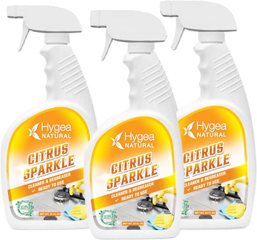 Citrus Sparkle Non-Toxic Citrus Orange Heavy Duty Degreaser And All Purpose Cleaner Pure Citrus Extracts & Natural D-Limonene- Removes Grease, Dirt, Grime And More… (24 Oz 3 Pack)