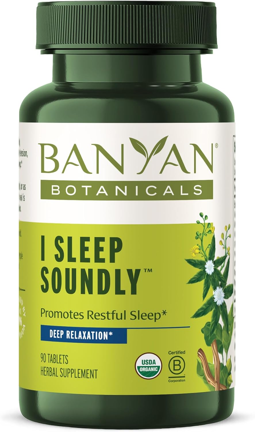 Banyan Botanicals I Sleep Soundly  Organic Herbal Sleep Supplement With Ashwagandha, Eclipta, And Chamomile  90 Tablets  Non-Gmo Sustainably Sourced Vegan