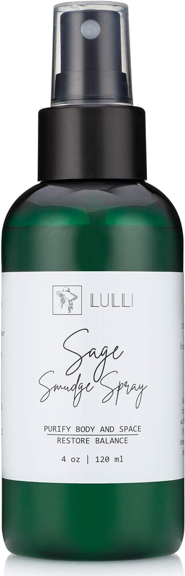 Lulli White Sage Smudge Spray- for Negative Energy Cleansing & Stress Relief, Smokeless Alternative to Herb Bundle Smudging