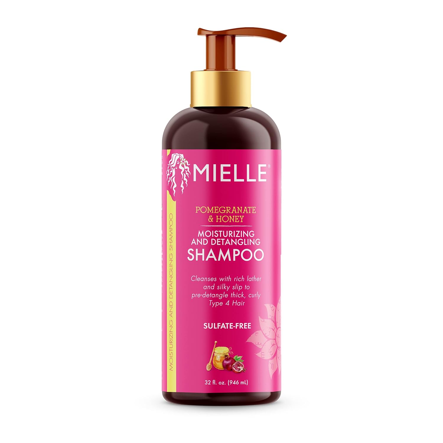 Mielle Organics Pomegranate & Honey Moisturizing And Detangling Shampoo For Type 4 Hair, 32 Ounces