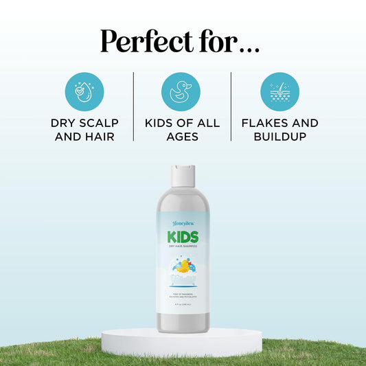 Nourishing Kids Shampoo for Dry Scalp - Gentle Dry Scalp Care Shampoo for Kids with Cleansing Essential Oils for Kids - Clarifying Shampoo for Build Up and Dry Flaky Scalp with Tea Tree Oil for Hair