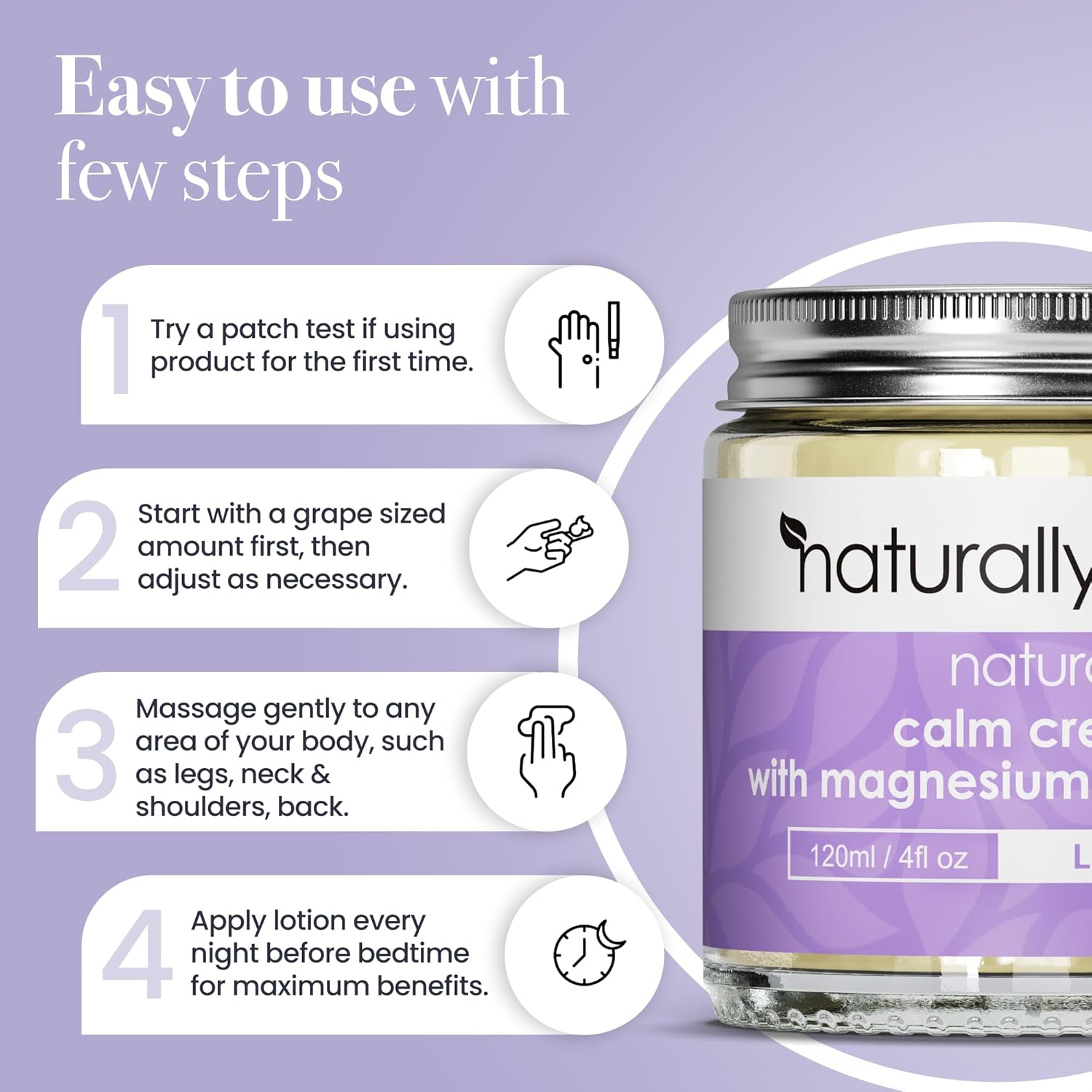 Naturallymum - Magnesium Cream With Vitamin D3 [4 Fl Oz] - Magnesium Calm Cream And Vitamin D Lotion - Magnesium D3 Cream - Calming Cream Magnesium And Vitamin D - Turmeric & Arnica Cream - Unscented : Beauty & Personal Care