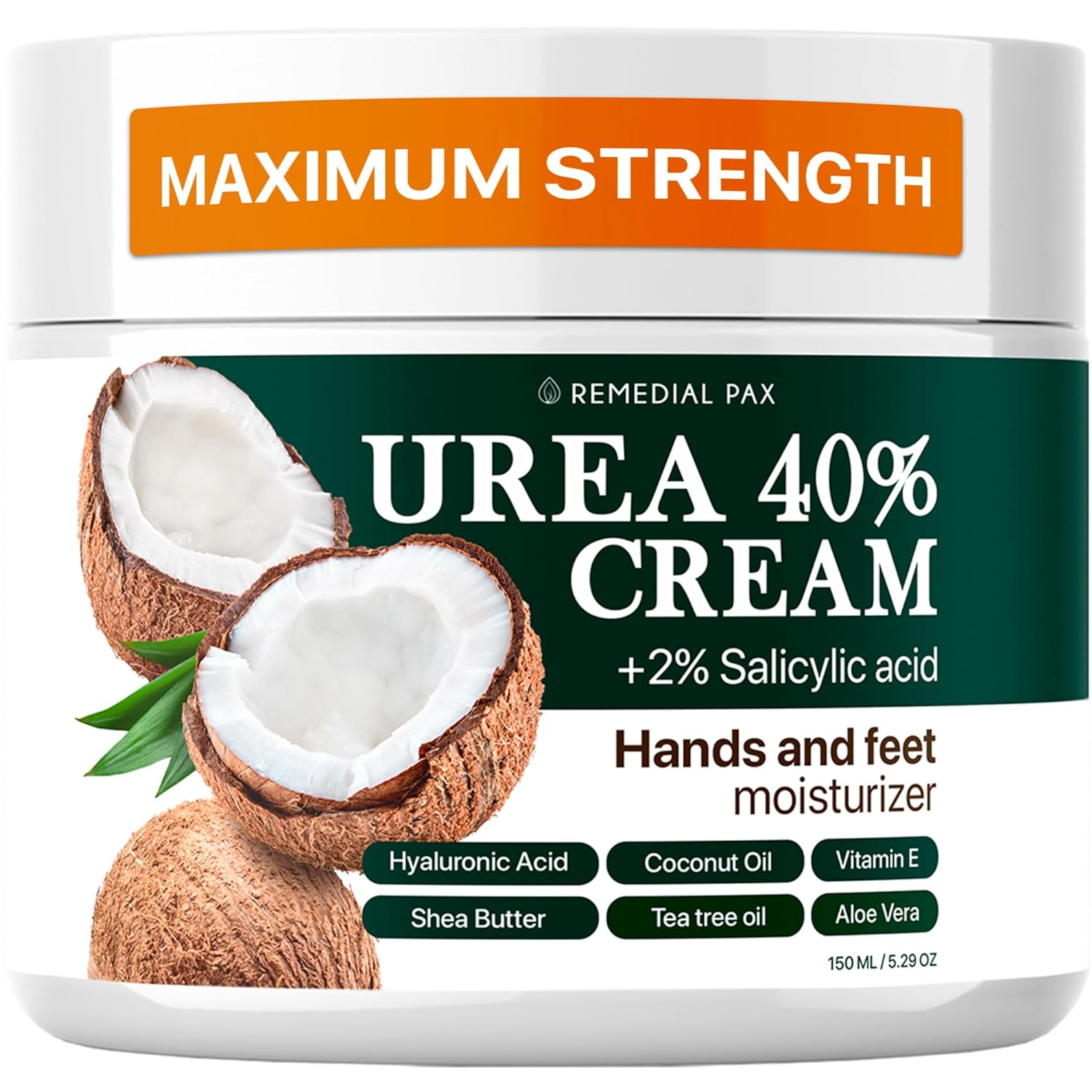 Urea Cream 40 Percent for Feet, 40% Urea Foot Cream for Dry Cracked Heels Knees Elbows Callus Hands Repair Treatment with 2% Salicylic Acid, Foot Moisturizer, Dead Skin Remover, Softener for Feet Care