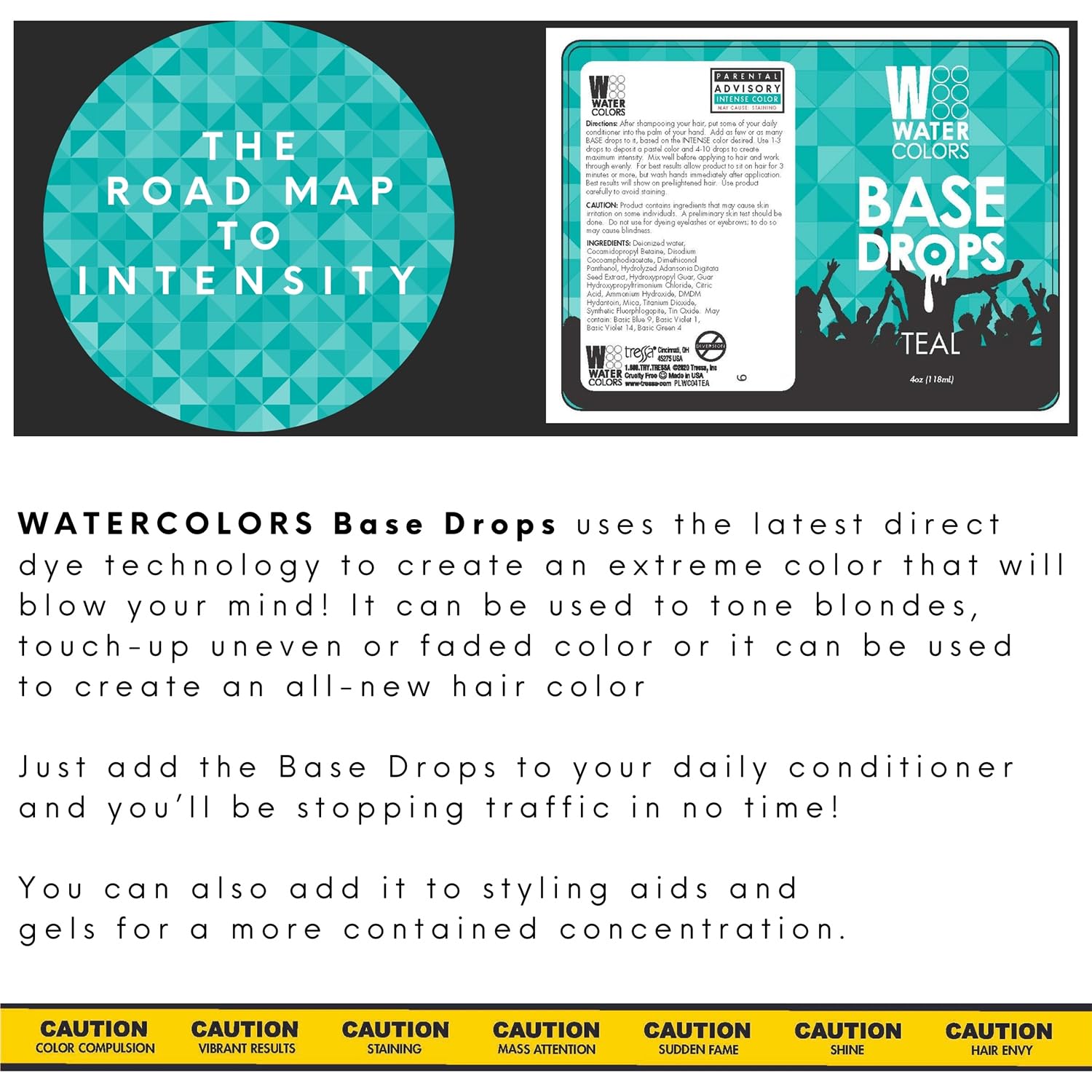 Watercolors Base Drops, Water-Based Formula with Nano-Pigments for Ultimate Versatility in Fashion Color Maintenance (Teal) : Beauty & Personal Care