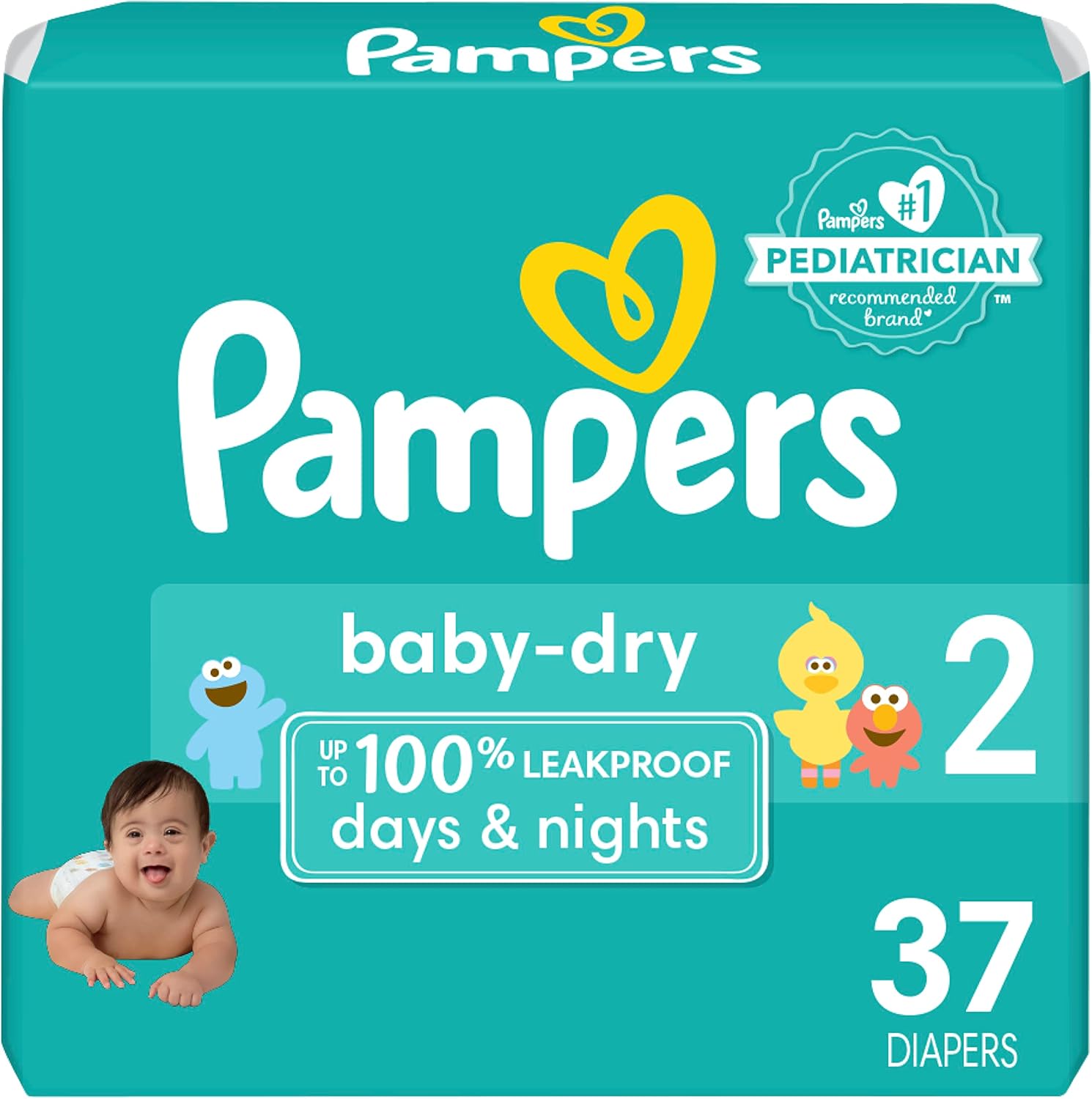 Pampers Baby Dry Diapers - Size 2, 37 Count, Absorbent Disposable Diapers